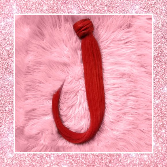 Fire RED Indian Remy wrap Ponytail 24\